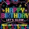 Glow Neon Party Supplies Neon Glow Plate Set Neon Balloon Glow in the Dark Happy Birthday Backdrop Glow Birthday Blacklight Party Decoration Neon Glow Birthday Tableware